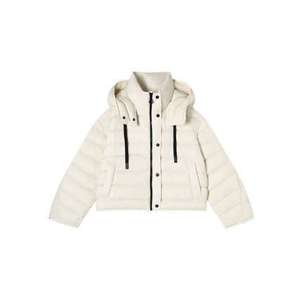 12-28F C 新款设计感弯刀袖排骨连帽短款羽绒服 M24