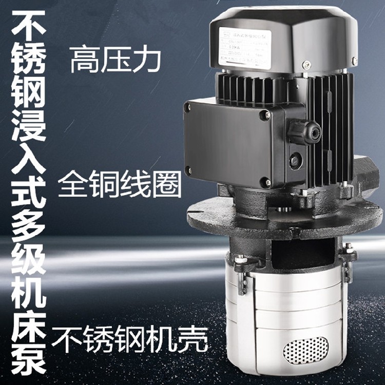机床水泵380v三相浸入式立式多级离心O泵加工中心循环冷却泵