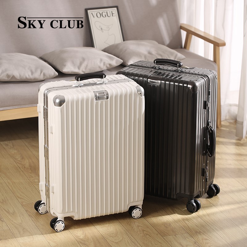 Sky Club2l024新款铝框拉杆行李箱结实耐用旅行箱女大容量密码箱