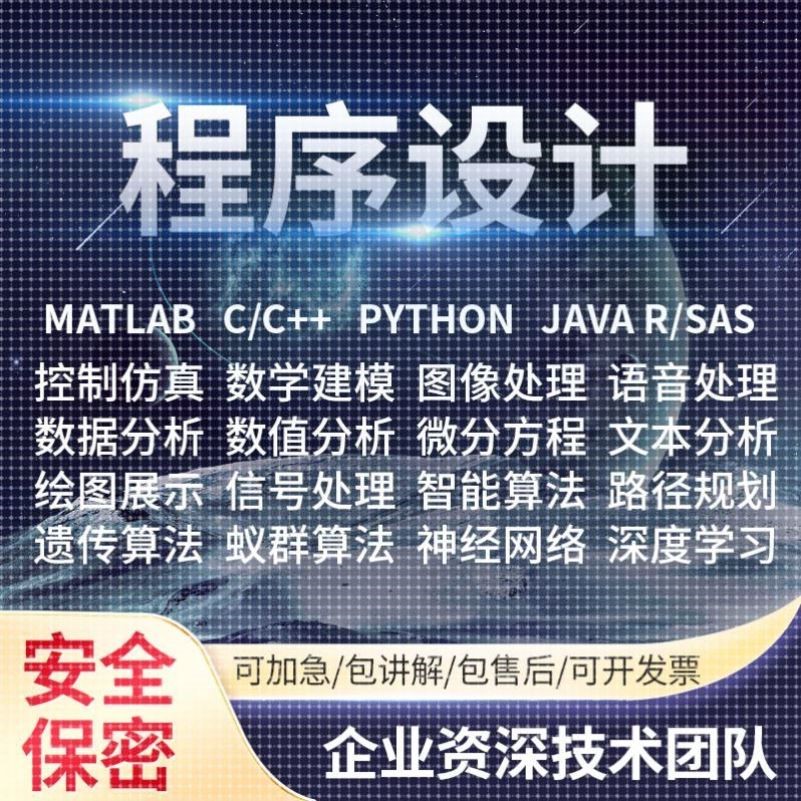 Python Matlab代做 C 优化算法 数据分析 图像处理 建模 程序代做