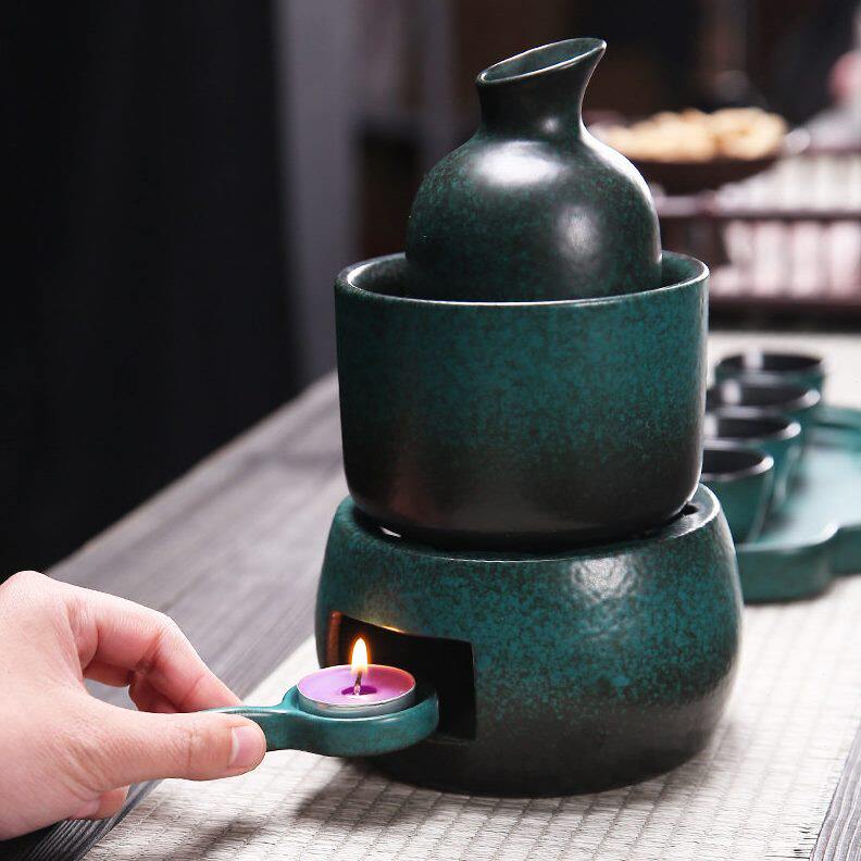 甄选日式清酒壶套装家用黄酒烫酒器温酒壶陶瓷热酒器酒杯清酒具