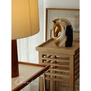 契阔家居 Gemas吉马士窑变釉描金唐马陶瓷客厅玄关桌面艺术摆件