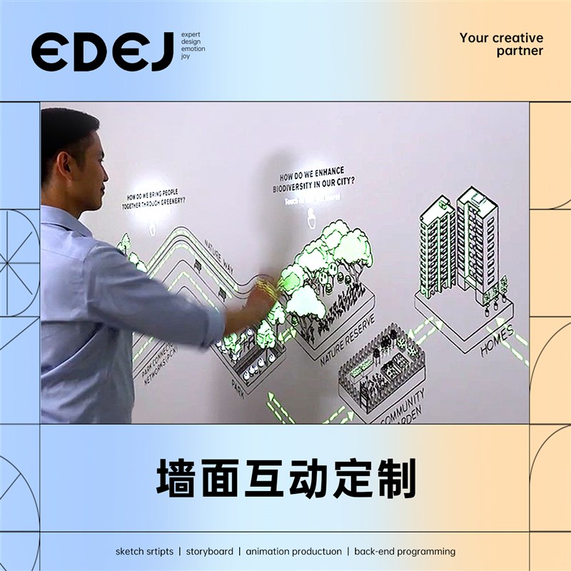 展厅魔法墙互动全息投影仪地面室内外户外系统3D沉浸式艺术触摸游
