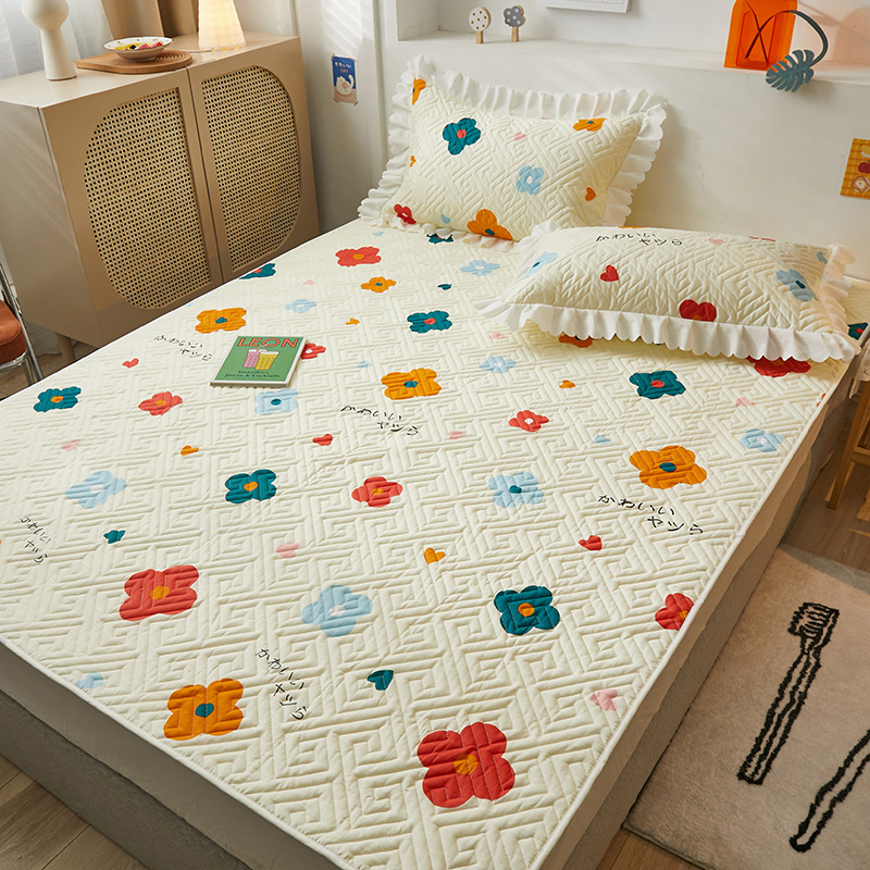 定制全棉床盖三件套绗缝被夹棉床单纯棉防滑垫保护垫大炕榻榻米垫