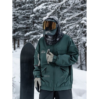 南恩滑雪服单板女防水防风小众秋冬季宽松上衣男款防寒保暖雪服