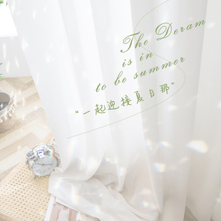 梦幻纱帘透光不透人纱飘窗白纱阳台简约客厅半遮光防勾丝 2022新款