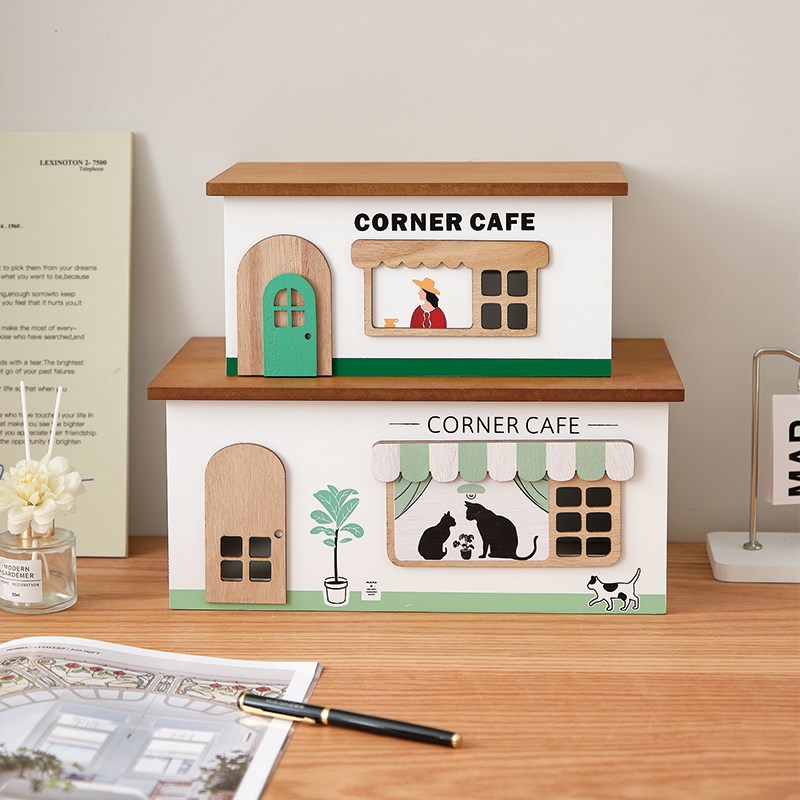 桌面电线插座收纳盒整理插排数据线木质集线盒简约电源插排板装饰