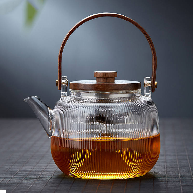 忆壶茶玻璃蒸煮茶壶耐热烧水壶大容量提梁煮茶器电陶炉茶具套装