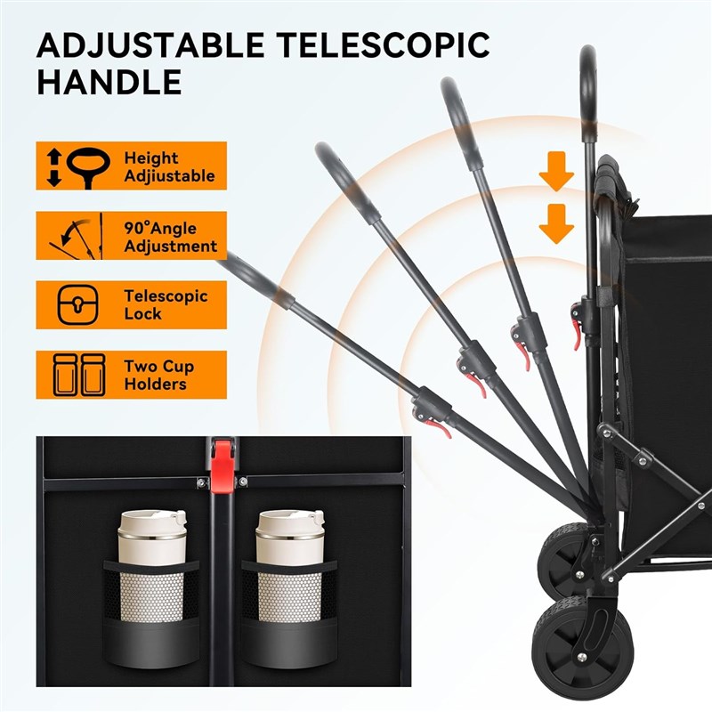 加粗碳钢!出加拿大户外可折叠露营车推车小拉车大容量野餐手推车