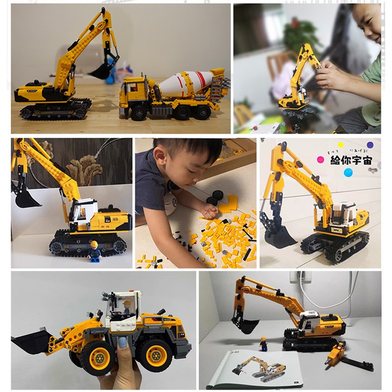 2025吊车城市建筑工程新款模型701800起重机男孩拼装益智积木玩具