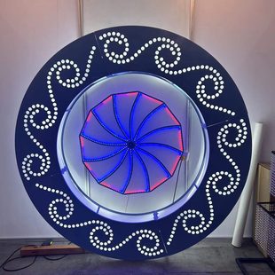 婚庆发光圆形旋风灯箱酒店婚礼堂道具吊顶百搭定制挂件装 新款 饰品