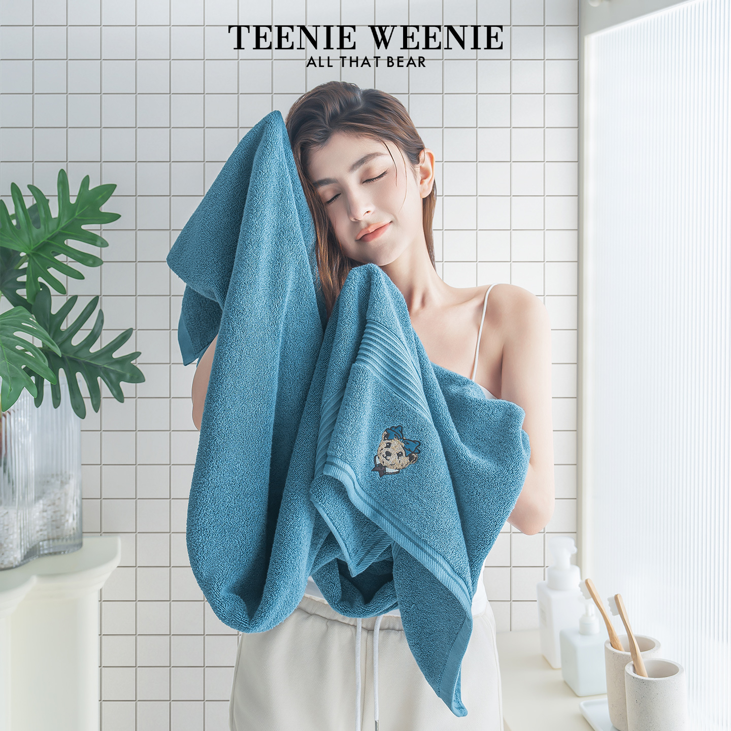 TeenieWeenie小熊纯棉浴巾女高级家用吸水大毛巾全棉成人洗澡裹巾