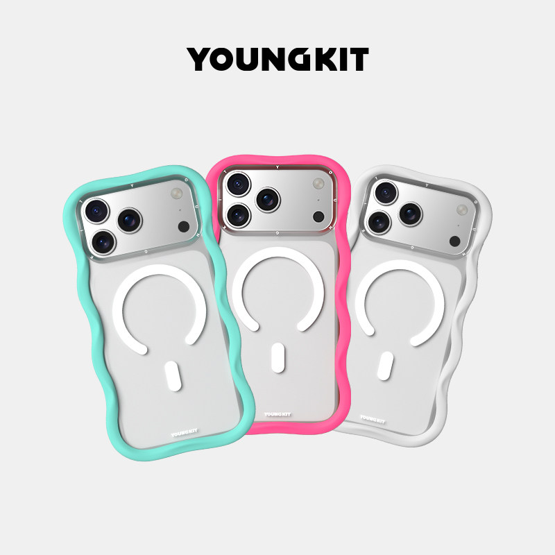「大波浪丨磨砂」youngkit猿气分体壳2026马年新款适用苹果17ProMax手机壳磁吸iPhone16pro外壳女IP卡通pm