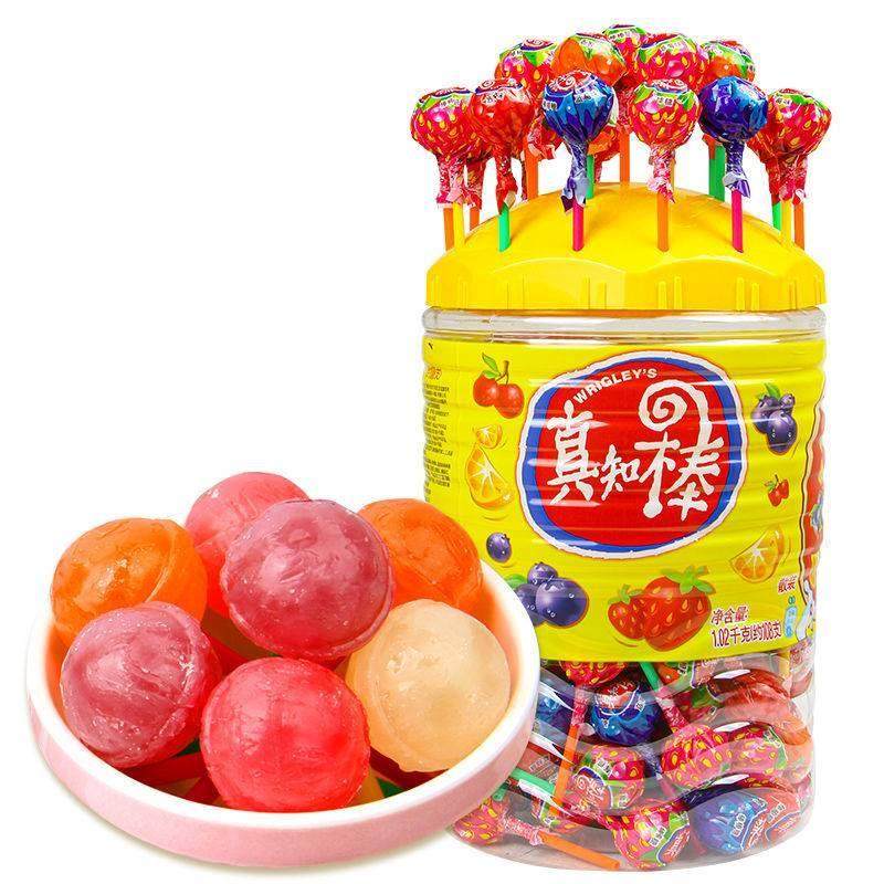 真知108支桶装什锦棒棒棒糖花束水果味糖果六一儿童送礼
