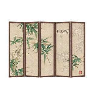 屏风折叠移动现代简约隔断客厅木质原木折屏办公室古典实木 新中式