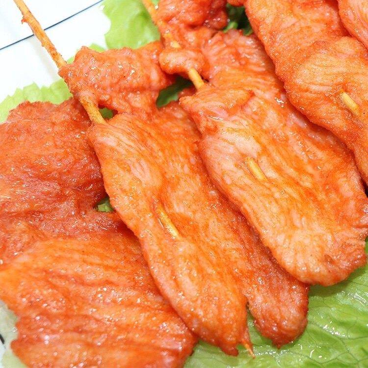 新货里脊肉串大串带竹签30串 香嫩哩叽油炸煎烤研制冷冻品手抓饼
