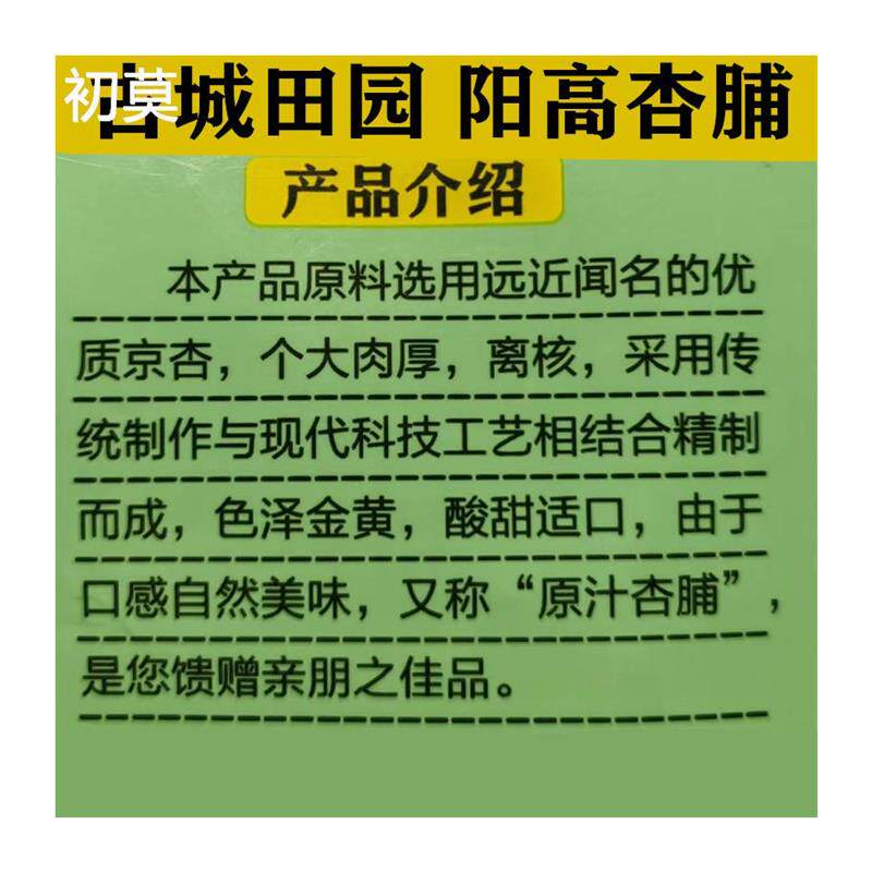 山西大同特产阳高古城田园杏脯肉干原味包邮独立办公室果装零食