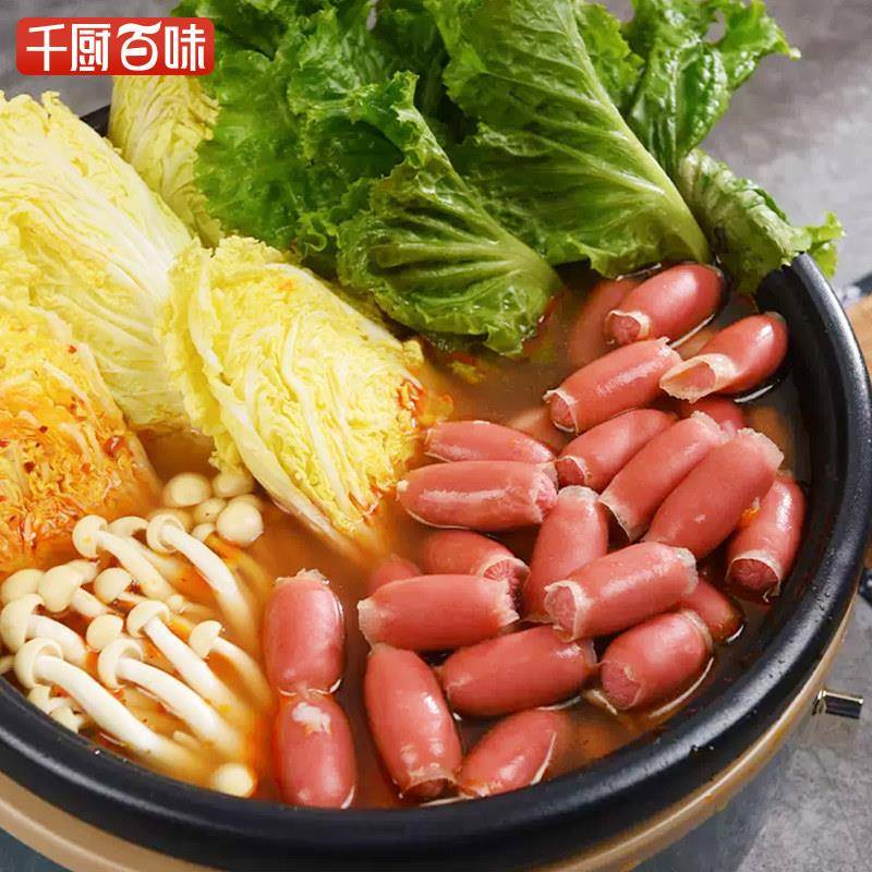 新货安井亲亲肠2.5kg迷你qq脆皮肠火锅丸子一口肠麻辣烫关东煮半