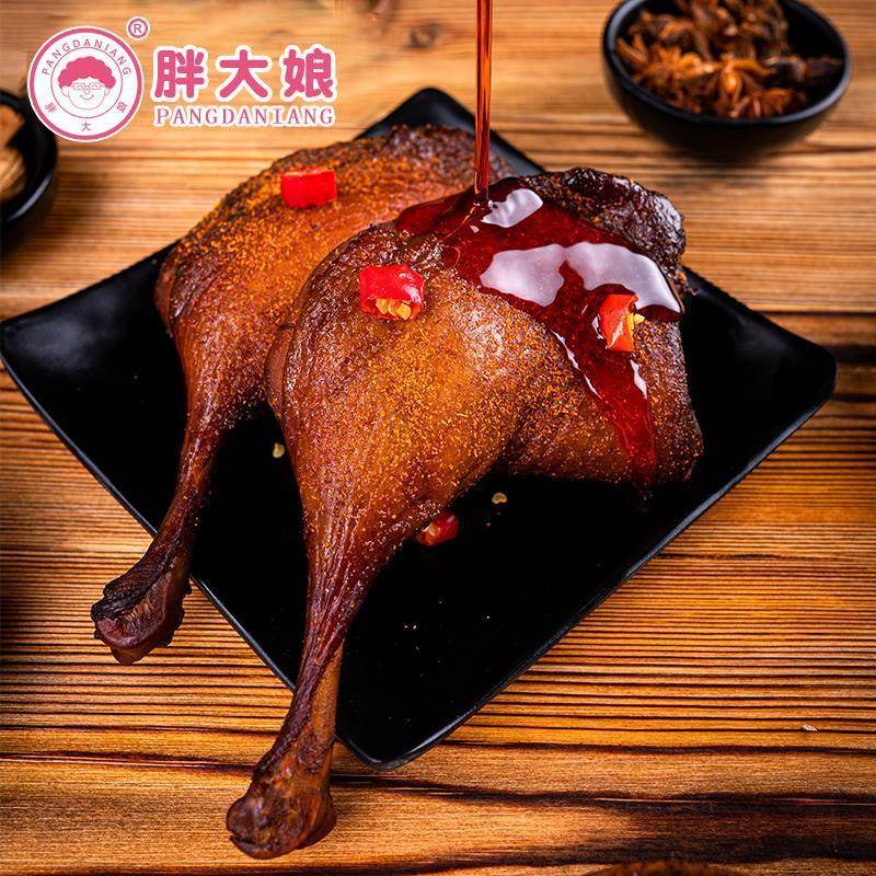 胖大娘鸭腿烤鸭腿铝模包装开袋即食卤味原味香辣味鸭腿零食旗舰店