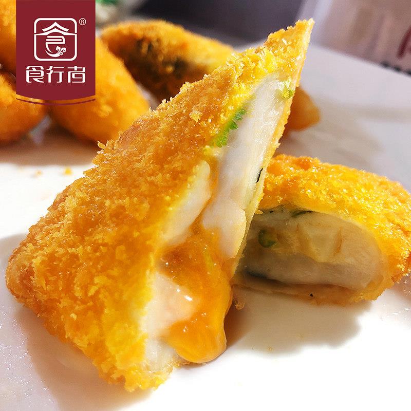 新货食行者黄金带子酥225g扇贝柱海鲜油炸小吃酒店商用点心半成品
