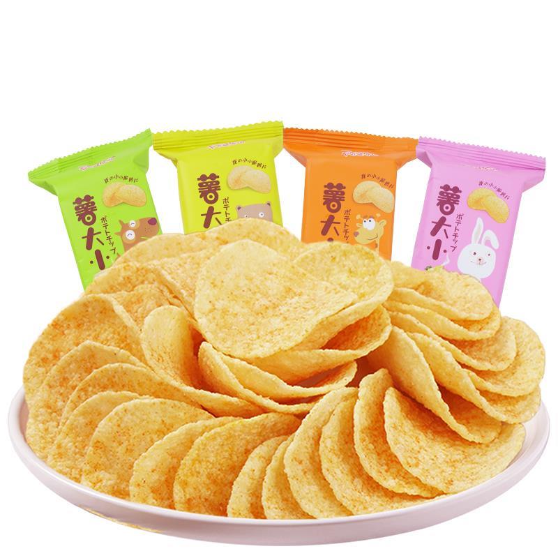 薯片小吃年货过年零食大礼包晚上解饿美食土豆片休闲食品整箱