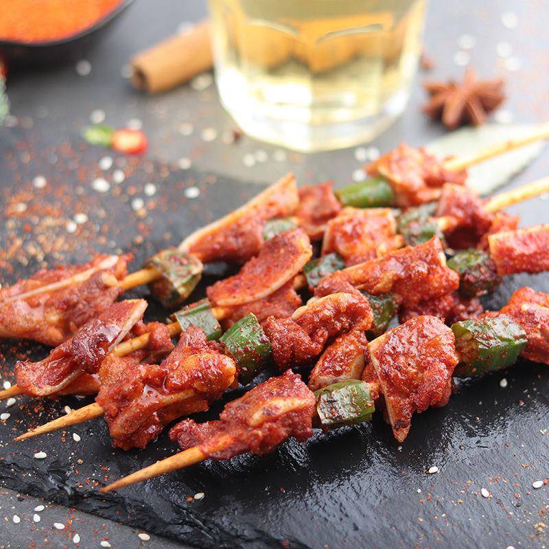 新货李华丰青椒脆骨串商用骨肉相连猪脆骨串烧烤肉串月牙骨串猪肉
