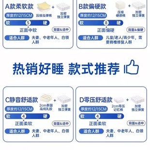弹簧12 记忆棉卷包盒子高箱床垫卧室家用乳胶席梦思薄款 15CM软硬