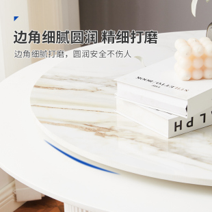 餐桌岩板转盘家用大圆桌面饭店桌子旋转台现代简约轻奢转盘定制