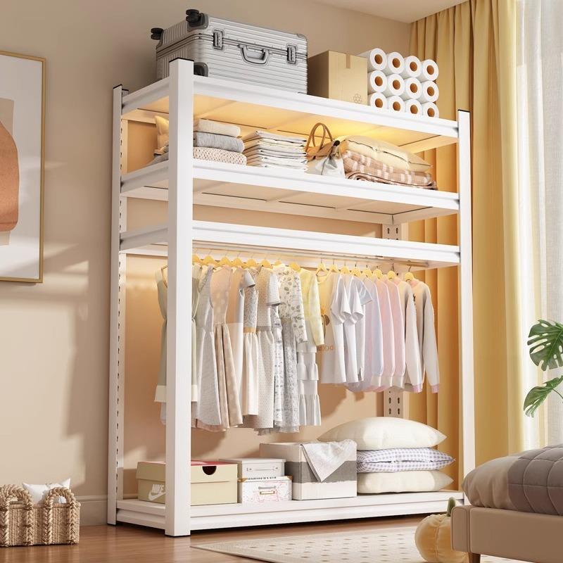 货架开放式挂衣架衣柜公寓出租房宿舍衣橱简易组装收纳多层置物架