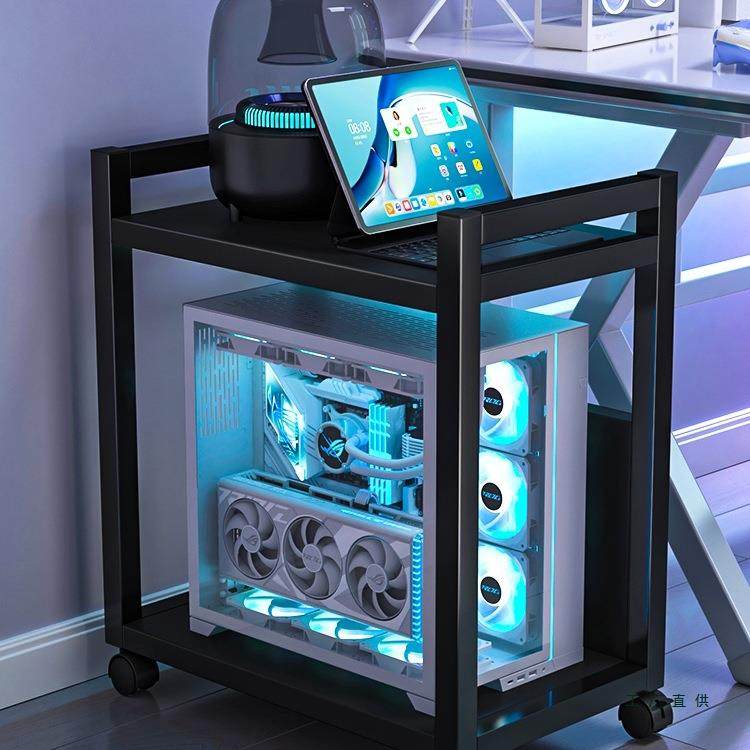 电脑主机托架电竞房台式机箱底座可移动支架落地式收纳整理置物架