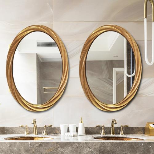 简美式轻奢装饰壁挂镜子卫生间浴室镜玄关餐厅圆形太阳玻璃拼镜