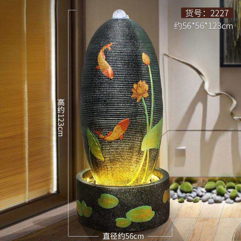 风水轮招财蛋欧式流水摆件喷泉水景客厅装饰摆设办公室福蛋加湿器