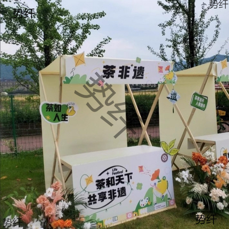 摆摊展示架摊位市集夜市集市架子可折叠实木户外商场花车图片