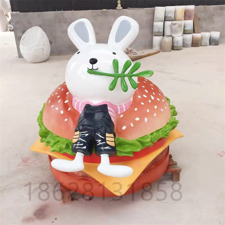 餐饮门店logo玻璃钢雕塑 火锅店奶茶店公司形象IP雕塑摆件公仔