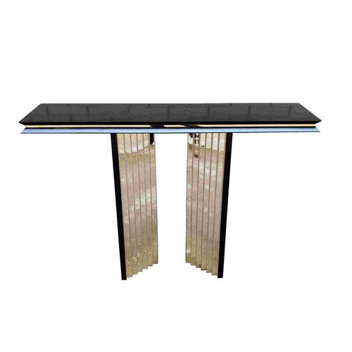 轻奢不锈钢玄关台黑色烤漆金属玄关桌子靠墙现代简约客厅进门条案