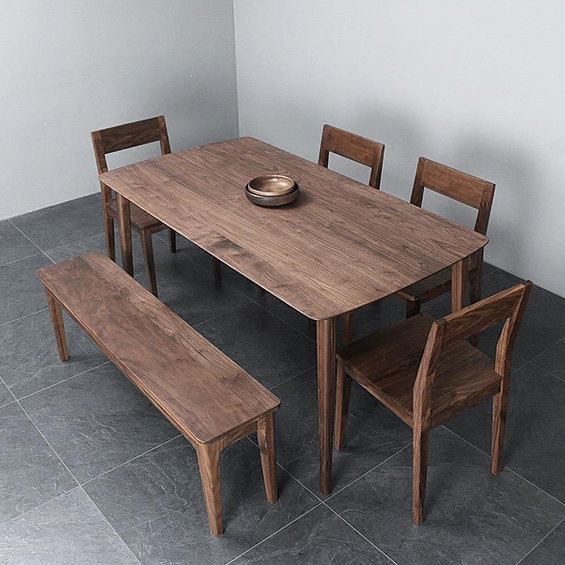 北欧餐桌椅现代简约家用餐椅组合木蜡油实木桌子用餐桌书桌多功能