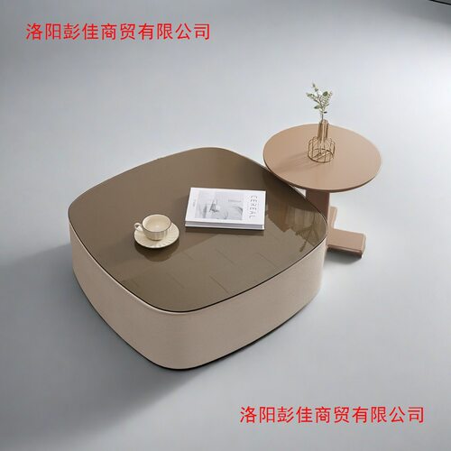 意式轻奢岩板小户型客厅茶几