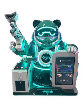 机甲熊猫VR娱乐设备赛博朋克设计霓虹炫彩电玩城沉浸式体验爆款