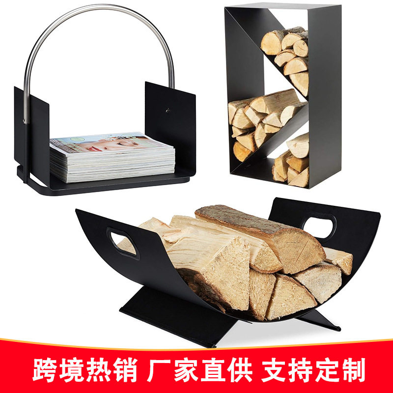 壁炉柴火架柴火灶木柴堆放架铁艺金属家用室内外柴火储木收纳架