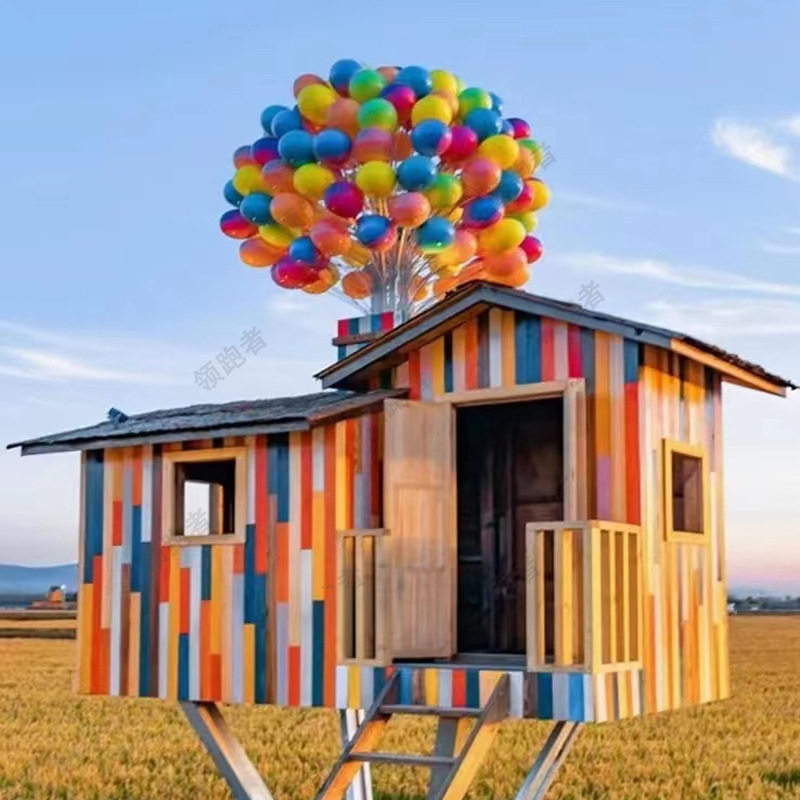 园区特色打造小屋拍照小屋景观小屋网红打卡防腐木气球小屋厂家
