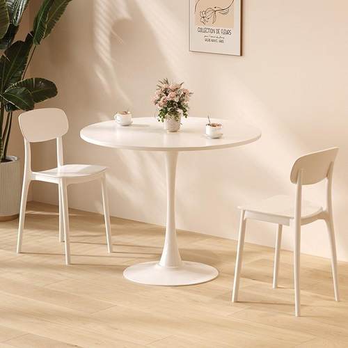 简约休闲会客洽谈桌奶茶甜品4s店阳台商用餐桌子网红小圆桌椅组合