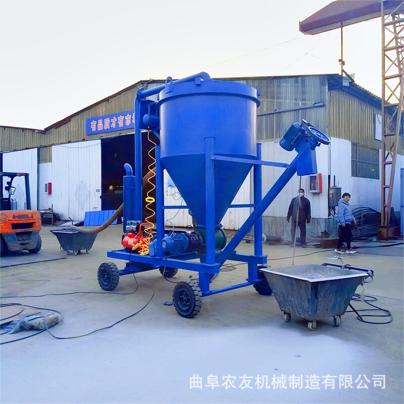 陕西粉煤灰装罐车气力输送机负压粉料装罐机水泥石粉抽灰机农友
