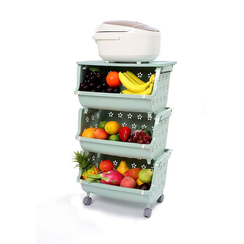 蔬菜置物架菜篮子厨房收纳筐家用菜架塑料镂空多层果蔬装菜圣之圣