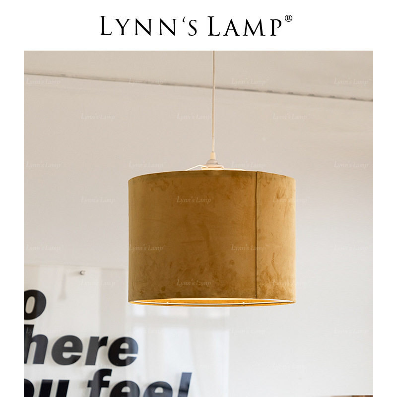 Lynn's立意法式布艺吊灯卧室书房天鹅绒布中古餐厅设计师灯具
