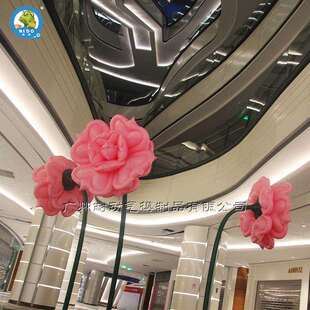 充气感应花朵气模商场美陈装饰自动开合花卉景区创意呼吸花朵气模