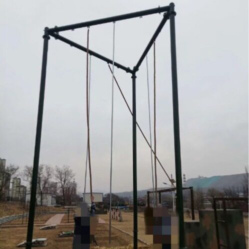 三面攀爬架三角形爬绳爬架室外体能训练攀爬架爬绳爬杆爬软梯