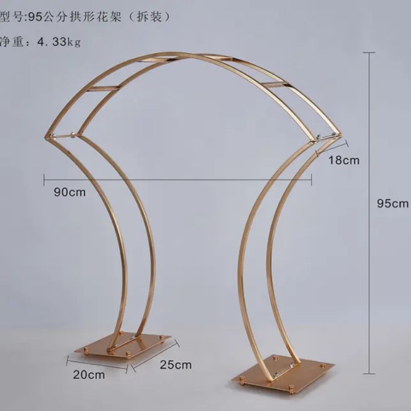 创意婚庆婚礼堂主桌 迎宾区T台拱型电镀金属花架路引布置装饰道具