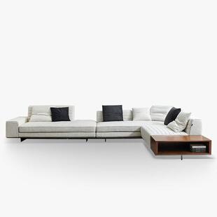意式极简罗杰布艺沙发别墅平层奶油风轻奢设计师客厅大小户型沙发