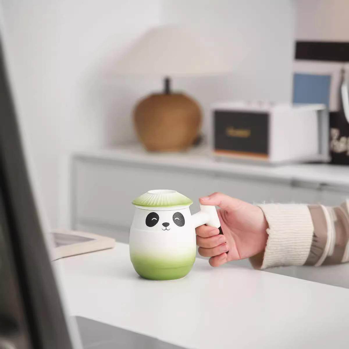 熊猫创意陶瓷泡茶杯女生办公室茶具带盖杯子茶水分离杯卡通马克杯,畜牧/养殖物资,畜牧/养殖器械,淘宝优惠券,粉丝福利购,淘宝优惠卷