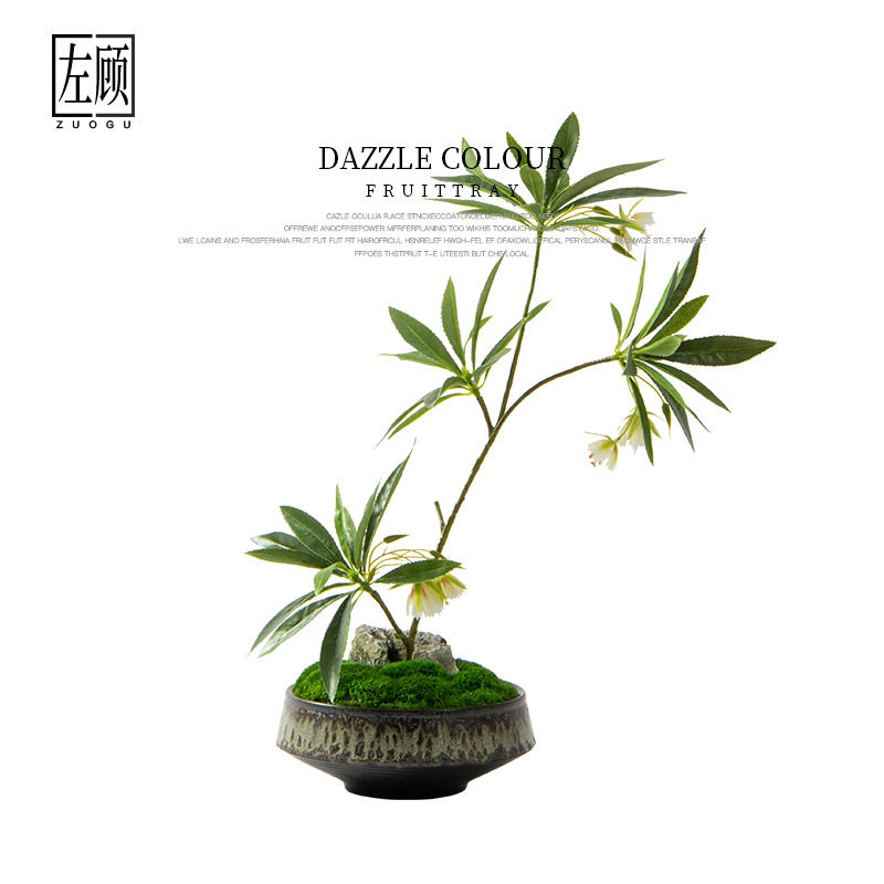 新中式茶桌花艺仿真花摆件